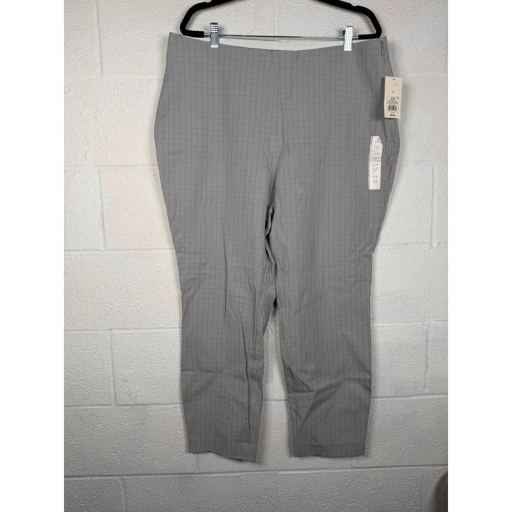 A New Day Women's Size 17 Gray Plaid Side Zip Skinny Ankle Pants NWT